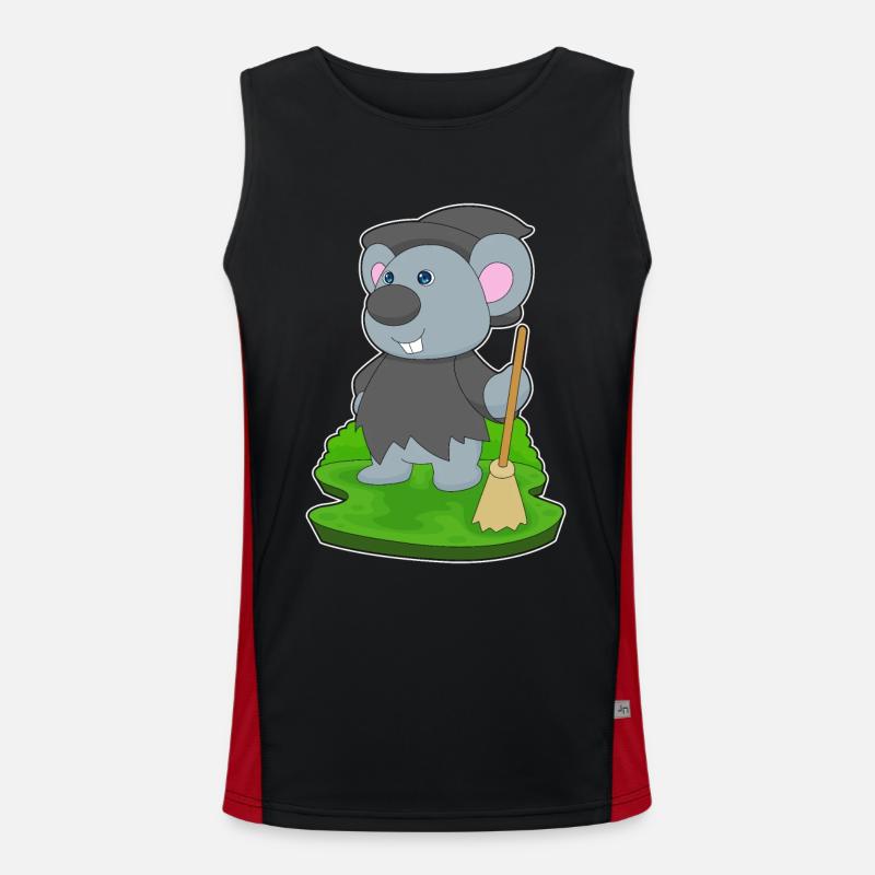 Mouse Halloween Witch - Men's Functional Contrast Tank Top - black/red