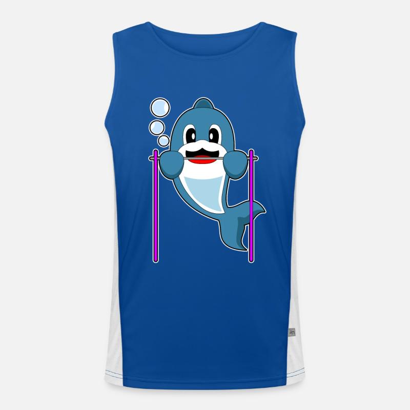 Delfin Bodybuilder Klimmzüge Funktionelles Kontrast-Tank Top für Männer 