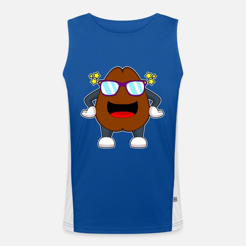 Kaffeebohne Kaffee Sonnenbrille Funktionelles Kontrast-Tank Top für Männer 