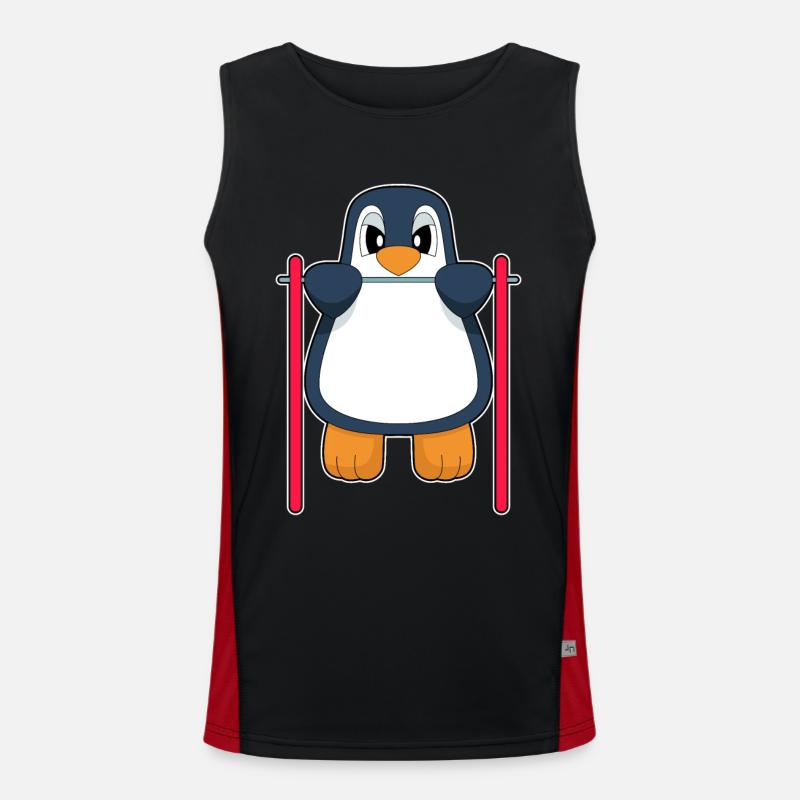 Penguin Bodybuilder Pull-ups - Men's Functional Contrast Tank Top  - black/red