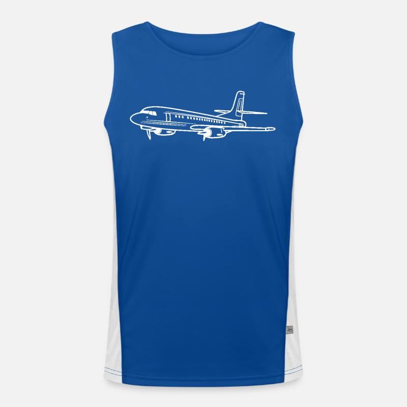Airplane Line Art Men's Functional Contrast Tank Top 