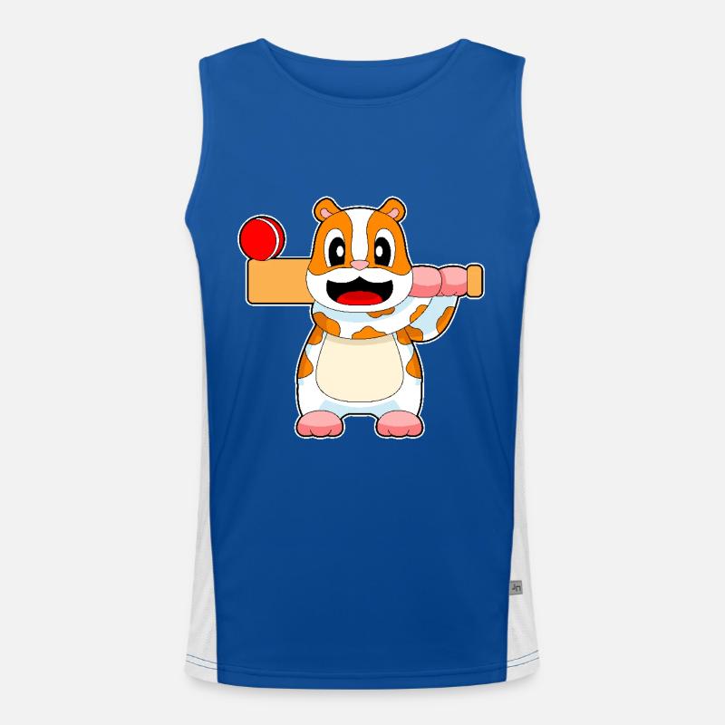 Hamster Cricket Cricketschläger Funktionelles Kontrast-Tank Top für Männer 