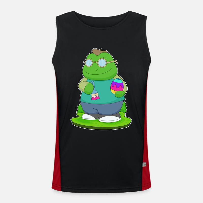 Frog Easter Painter - Men's Functional Contrast Tank Top  - black/red