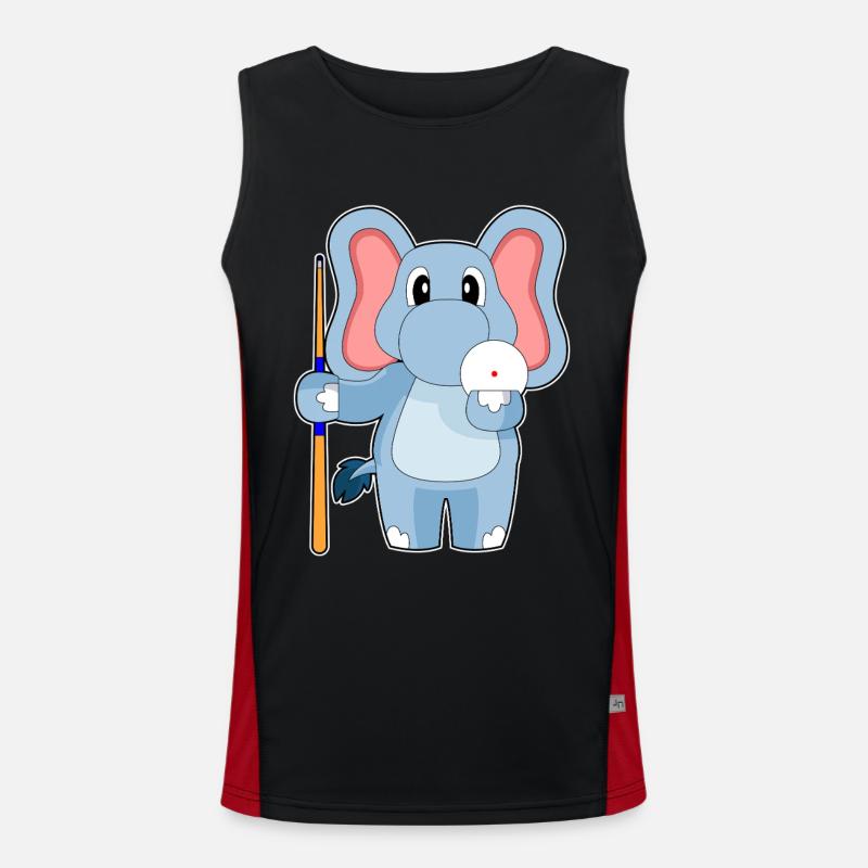 Elephant Billiard Cue - Men's Functional Contrast Tank Top - black/red