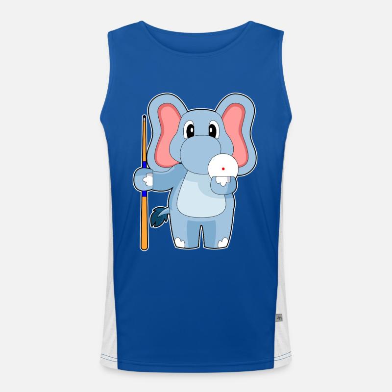 Elephant Billiard Cue Men's Functional Contrast Tank Top 