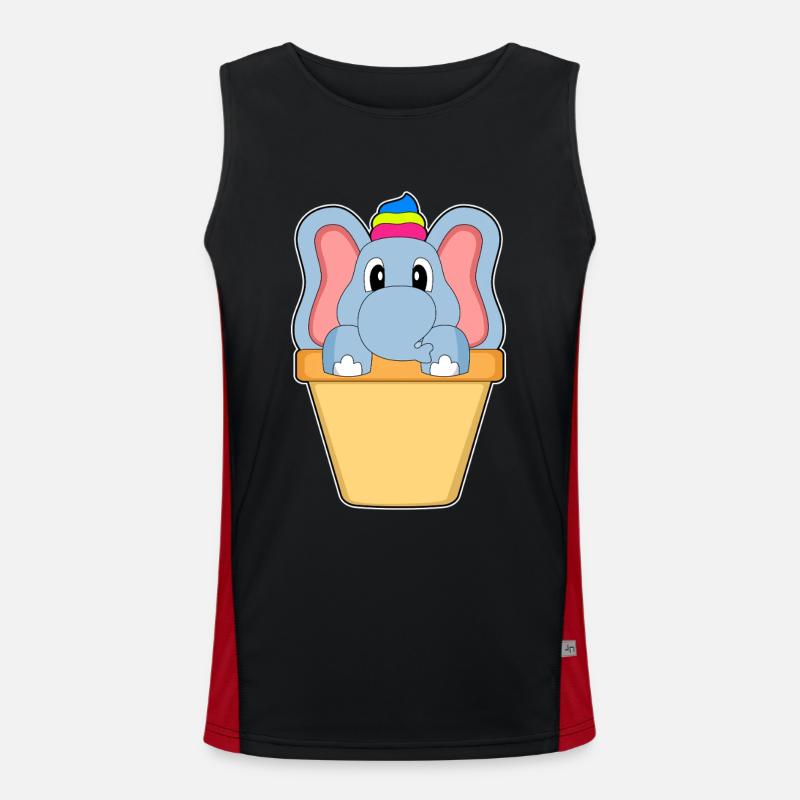 Elephant Waffle Cream - Men's Functional Contrast Tank Top - black/red