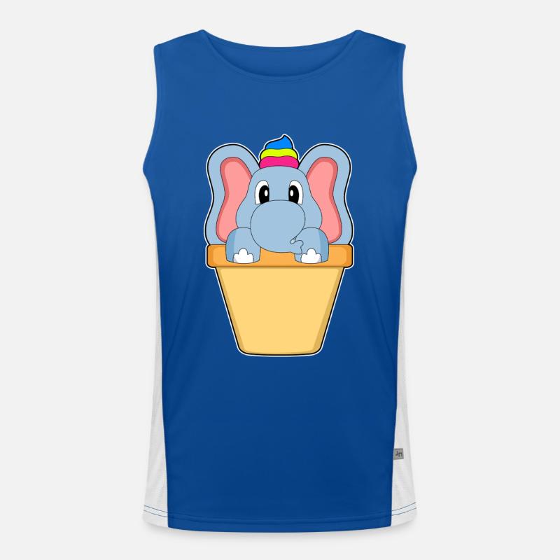 Elefant Waffeleis Funktionelles Kontrast-Tank Top für Männer 