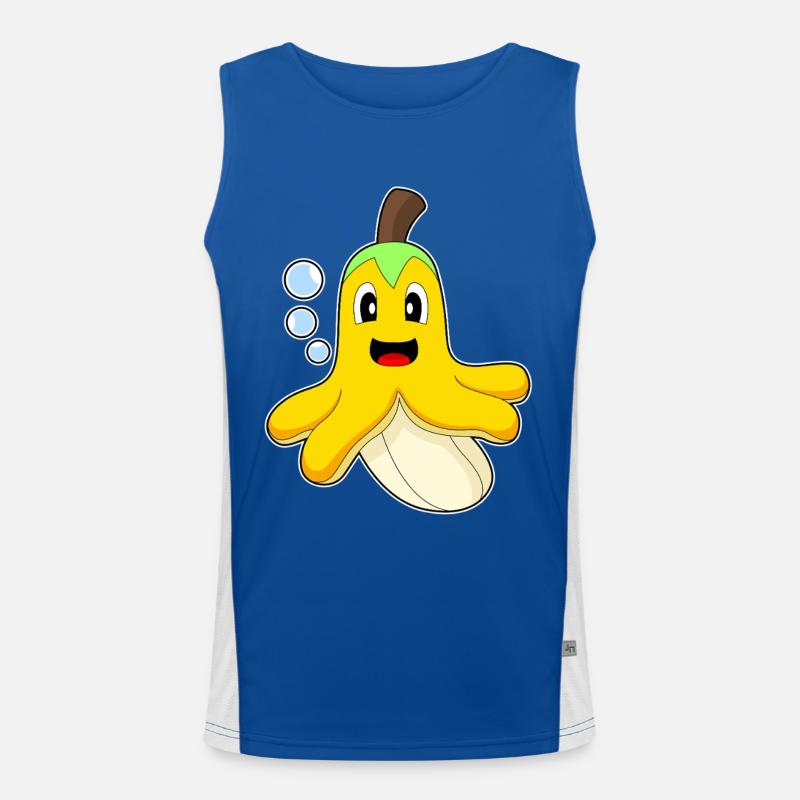 Krake Banane Funktionelles Kontrast-Tank Top für Männer 