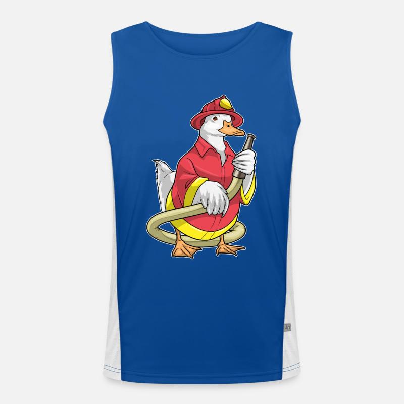 Duck Firefighter Fire Hose Fire Brigade Men's Functional Contrast Tank Top 