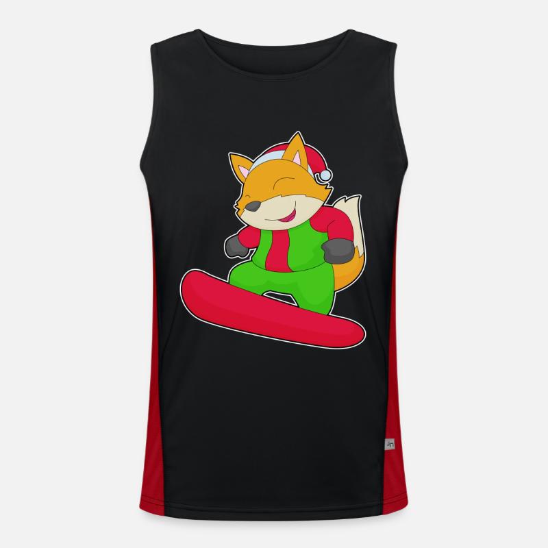 Fox Christmas Snowboard - Men's Functional Contrast Tank Top - black/red