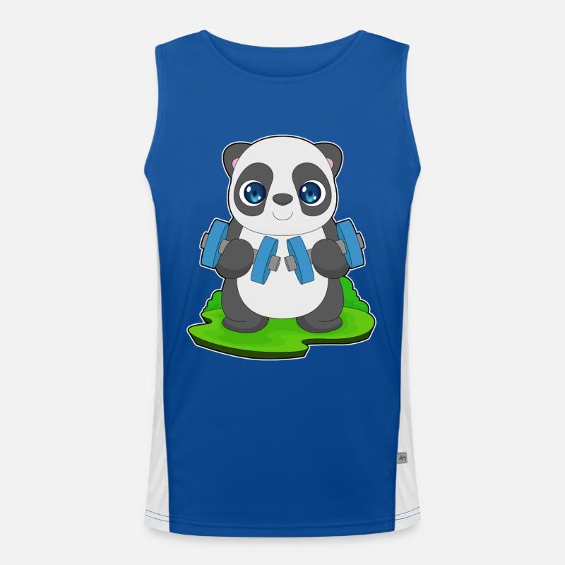 Panda Bodybuilder Dumbbell Bodybuilding Funktionelles Kontrast-Tank Top für Männer 