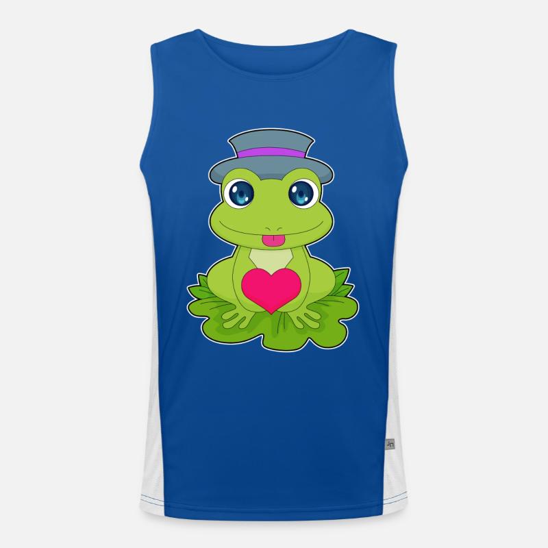 Frosch Herz Funktionelles Kontrast-Tank Top für Männer 