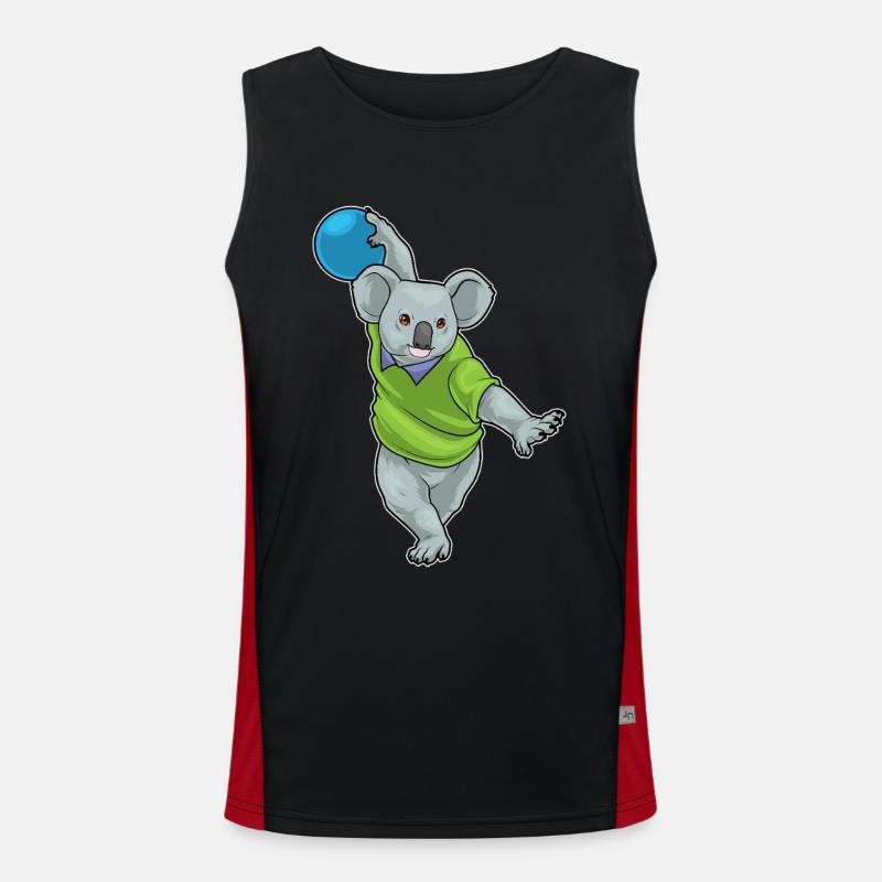 Koala Bowling Bowling Ball - Men's Functional Contrast Tank Top  - black/red
