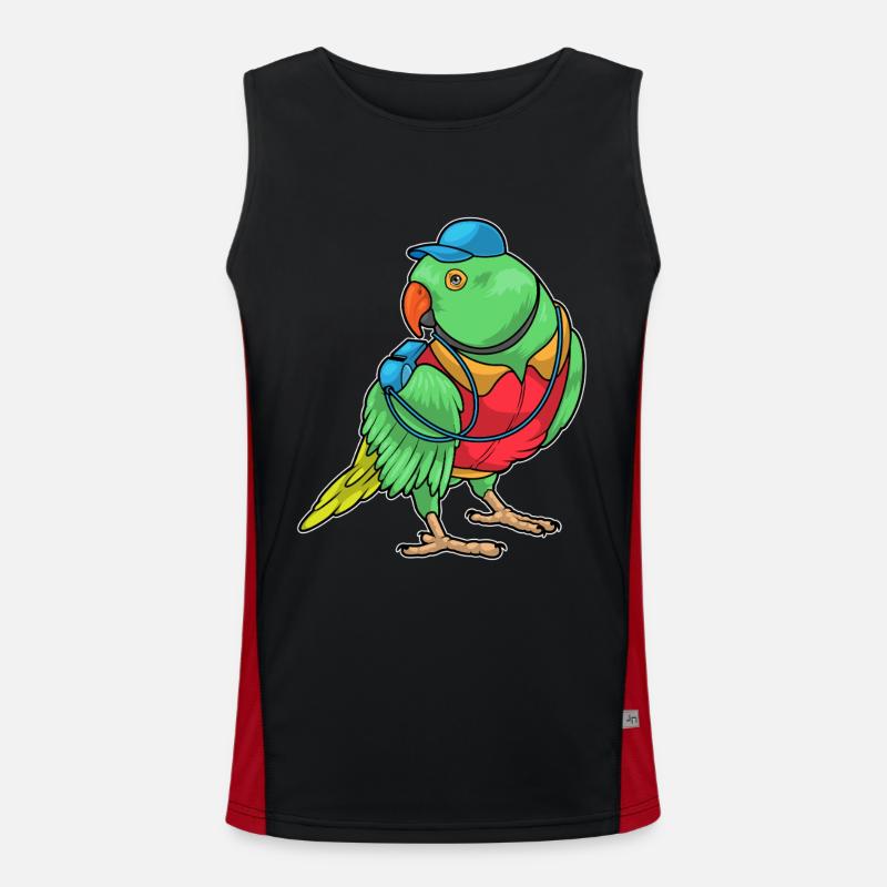 Parrot Referee Whistle - Men's Functional Contrast Tank Top  - black/red
