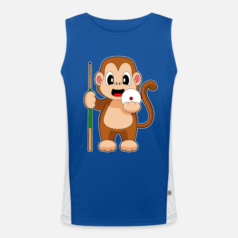Affe Billiard Queue Funktionelles Kontrast-Tank Top für Männer 
