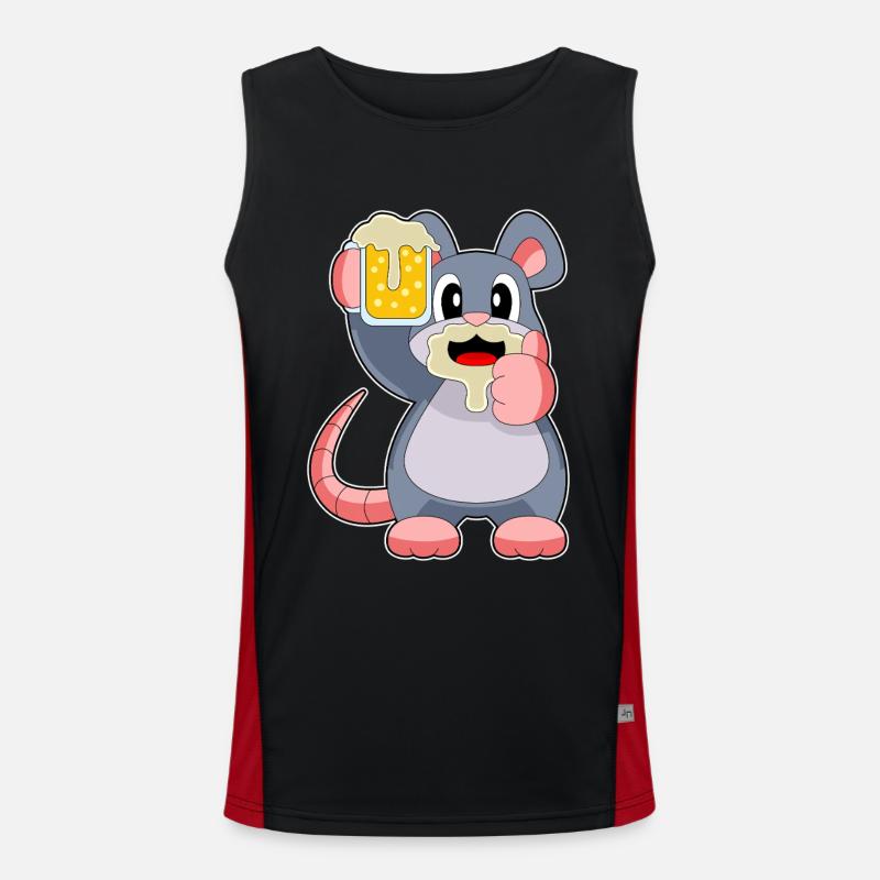 Mouse Beer - Men's Functional Contrast Tank Top  - black/red