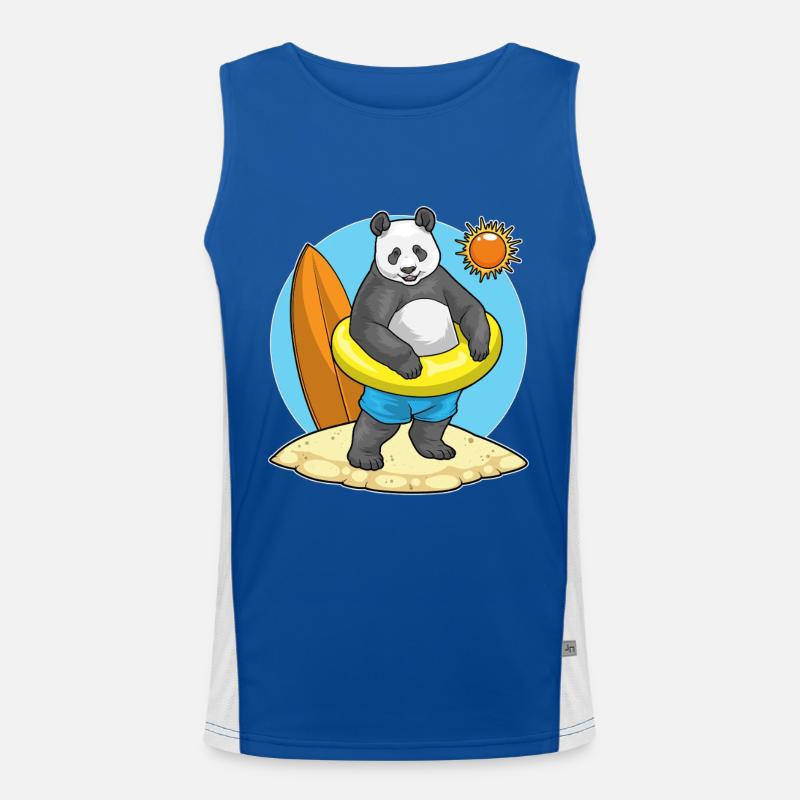 Panda Sommer Strand Funktionelles Kontrast-Tank Top für Männer 