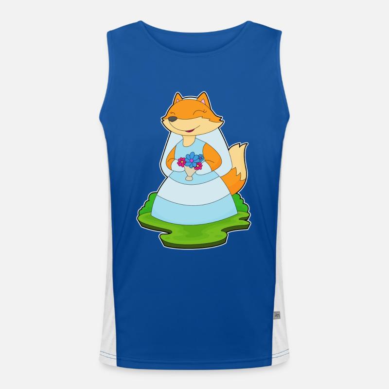 Fuchs Braut Schleier Hochzeit Funktionelles Kontrast-Tank Top für Männer 