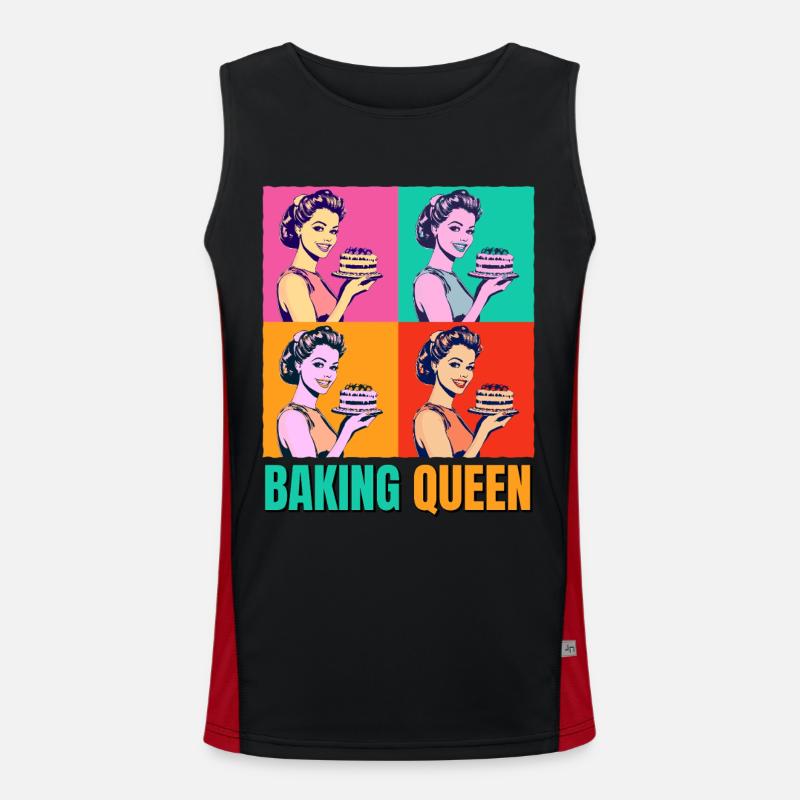Cuisson Gâteau Cuisson Reine Cuisson Fée Boulanger Pop Art Débardeur respirant contrasté Homme 
