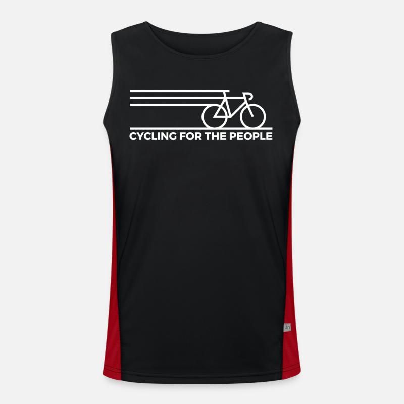 Dynamic Bicycle Line Art Design - Men's Functional Contrast Tank Top  - black/red