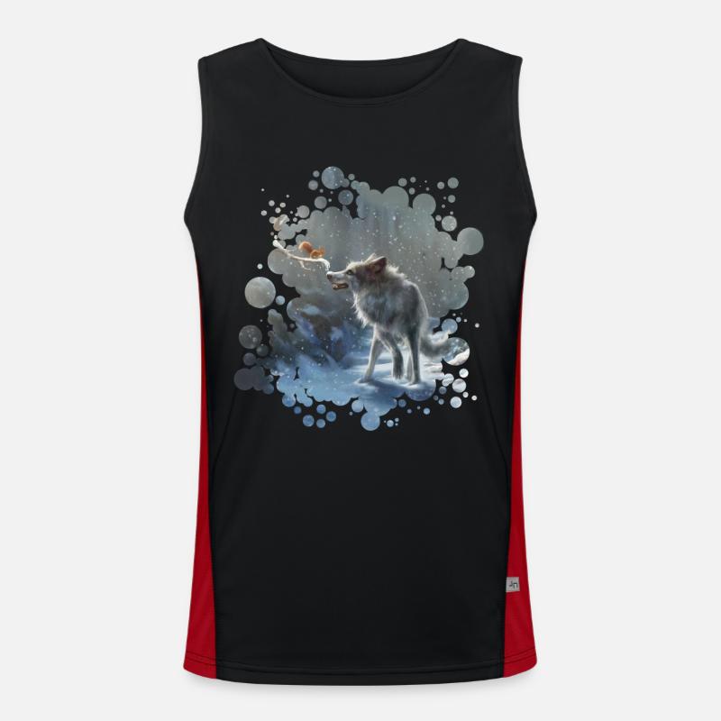 Wolf Eichhörnchen Winter Funktionelles Kontrast-Tank Top für Männer 
