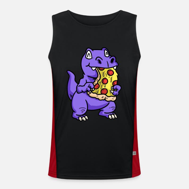 Petit dino sucré avec pizza enfant snacking bébé Débardeur respirant contrasté Homme 