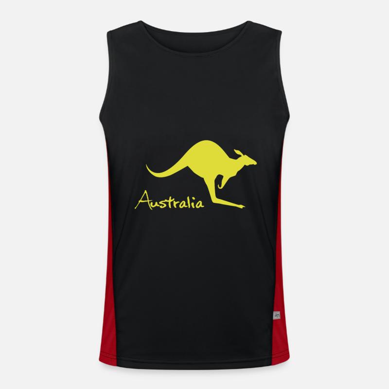 australia kangaroo - Australia kangaroo Men's Functional Contrast Tank Top 