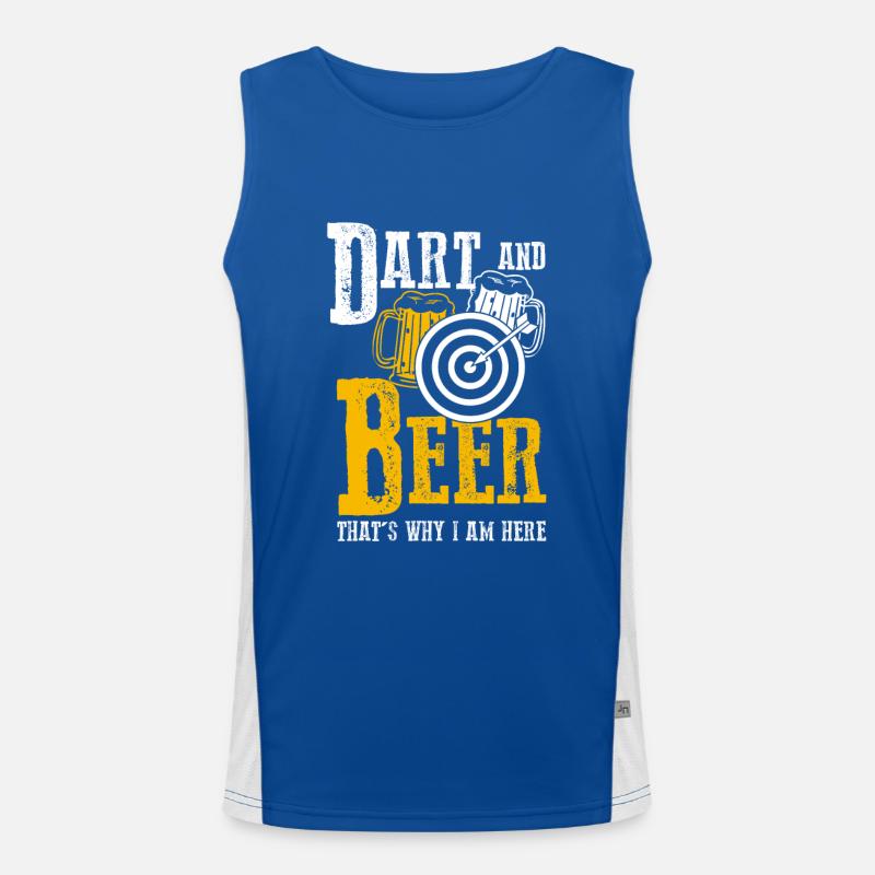Lustiges Dart & Bier Geschenk Funktionelles Kontrast-Tank Top für Männer 