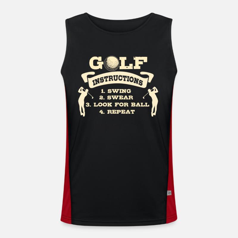 T-shirt golfeur cadeau guide de golf Débardeur respirant contrasté Homme 