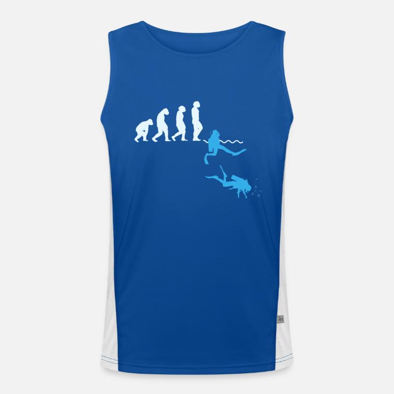 Taucher Evolution Shirt Geschenk Tauchen Funktionelles Kontrast-Tank Top für Männer 