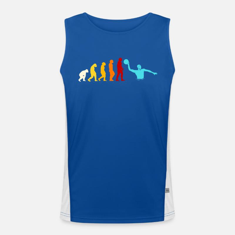 Wasserball Evolution Geschenk Funktionelles Kontrast-Tank Top für Männer 