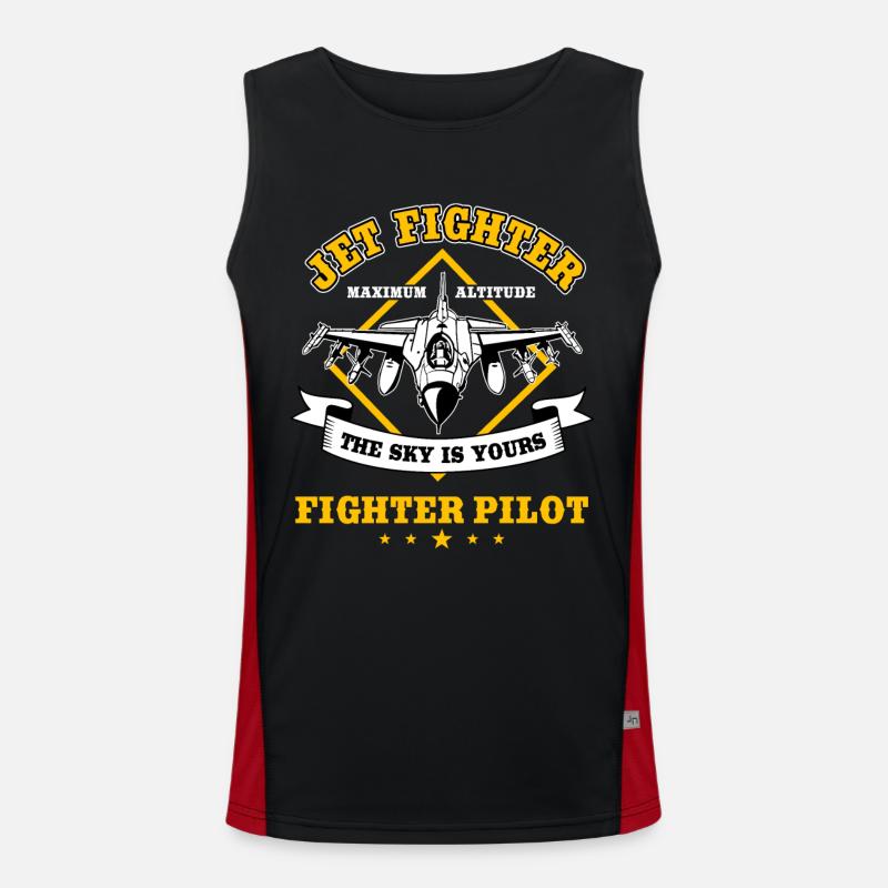 Kampfpilot Düsenjäger Funktionelles Kontrast-Tank Top für Männer 