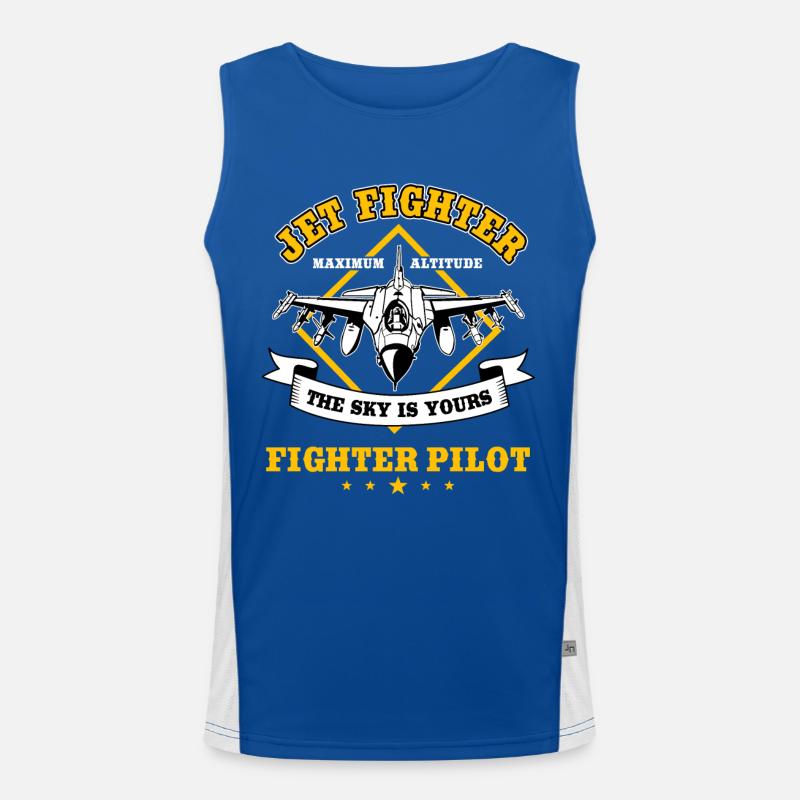 Fighter pilot jet fighter Men's Functional Contrast Tank Top 