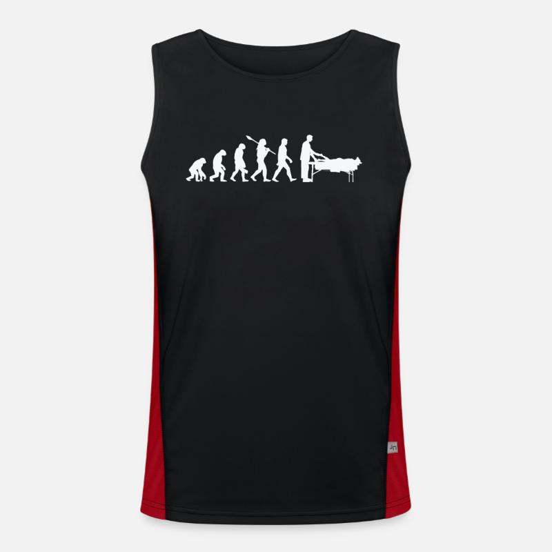 Massage therapist evolution - Men's Functional Contrast Tank Top  - black/red