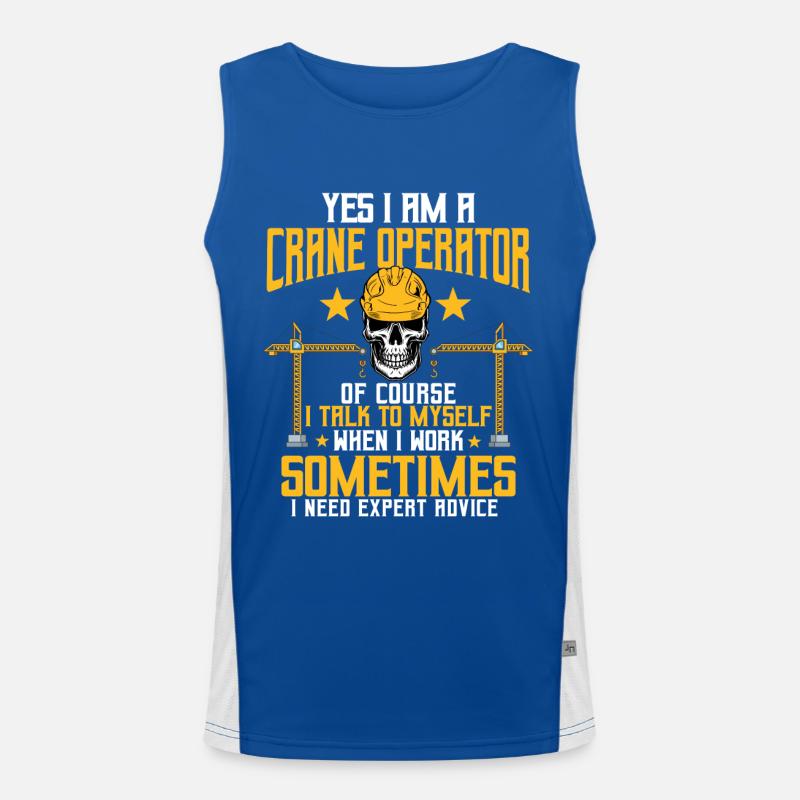 Crane operator saying Men's Functional Contrast Tank Top 