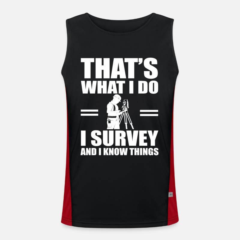 Surveyor design - Men's Functional Contrast Tank Top  - black/red