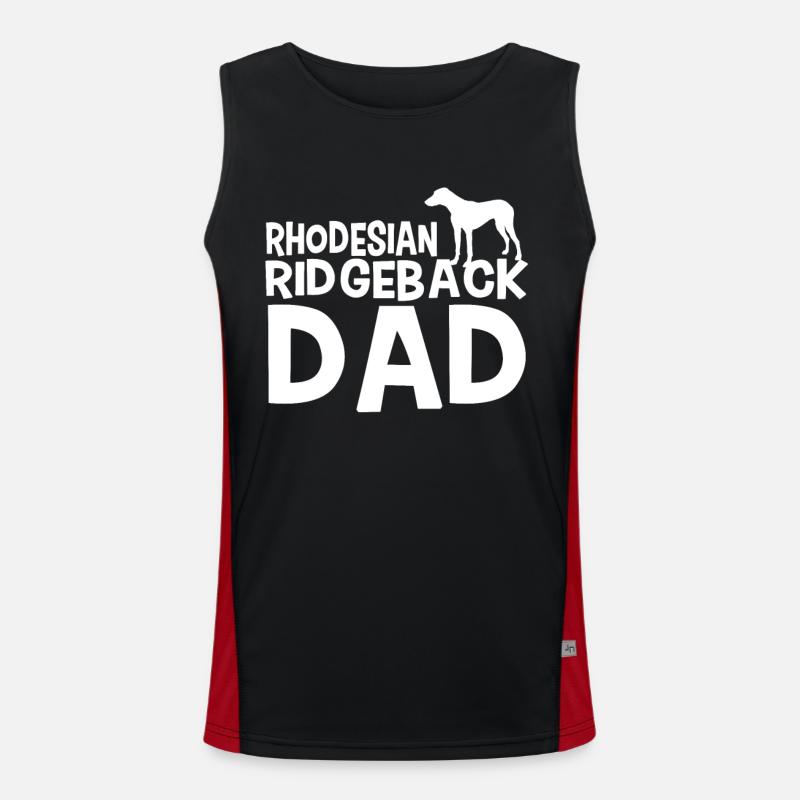 Rhodesian Ridgeback Dad Dog - Men's Functional Contrast Tank Top  - black/red