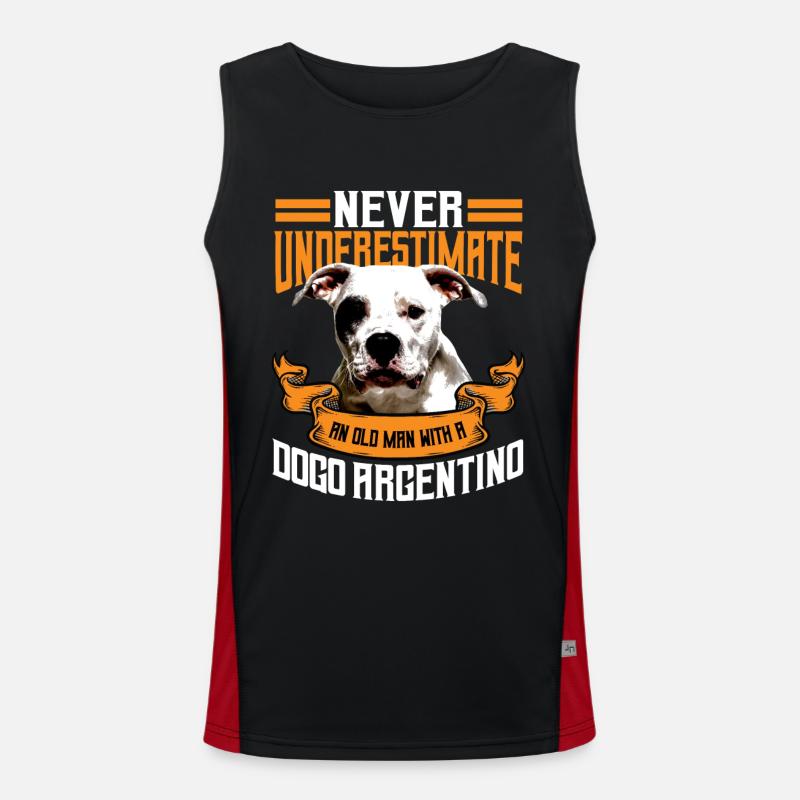 Dogo Argentino Geschenk Männer Funktionelles Kontrast-Tank Top für Männer 