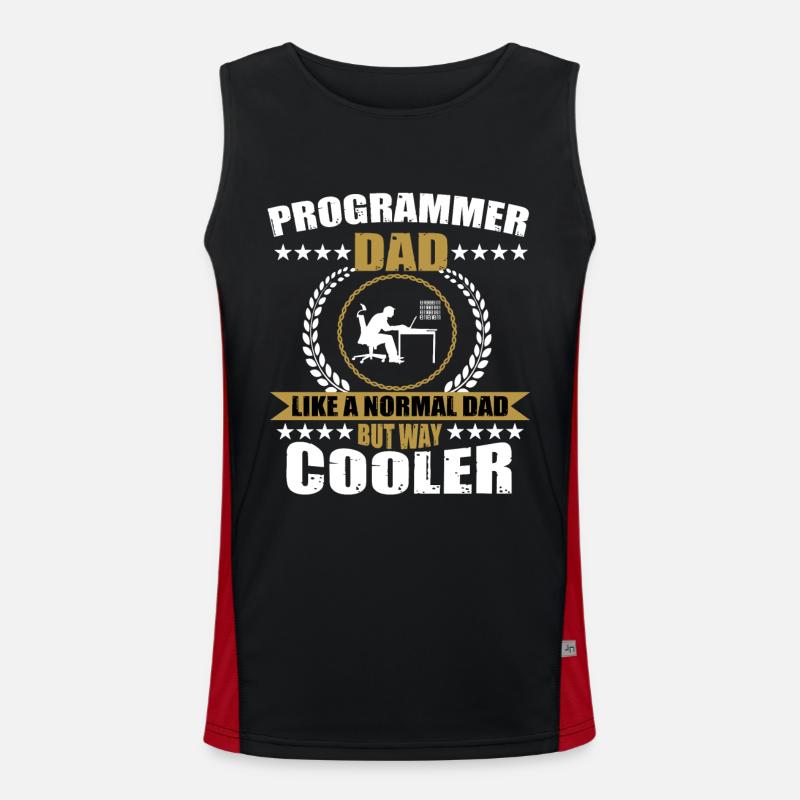 Programmer Dad - Men's Functional Contrast Tank Top  - black/red
