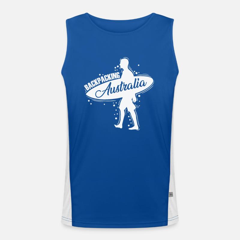 Backbacking Australia Outback Adventure Men's Functional Contrast Tank Top 