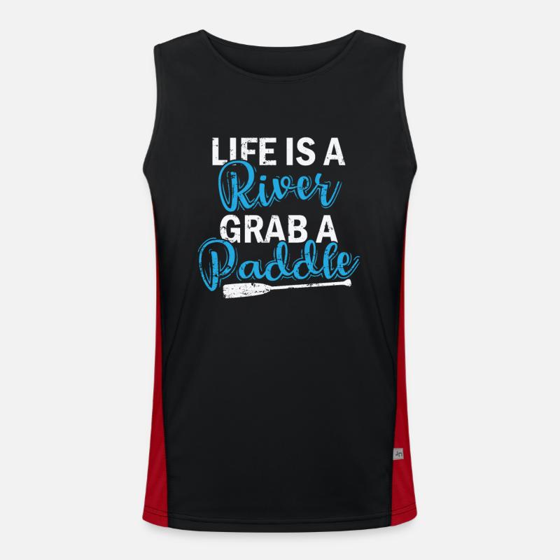 Life is a River grab a Paddle Kajak Boot Funktionelles Kontrast-Tank Top für Männer 