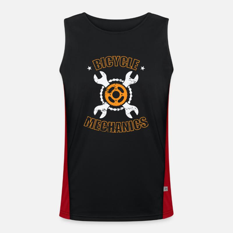 Bicycle Mechanic Mechatronics Technician Two-wheeler - Men's Functional Contrast Tank Top  - black/red