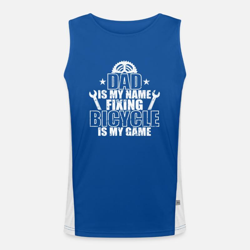 Dad is my Name fixing Bicycle is my Game Funktionelles Kontrast-Tank Top für Männer 