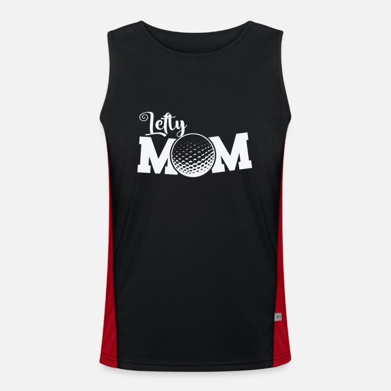 Lefty Mom by playing Golf Linkshänder Funktionelles Kontrast-Tank Top für Männer 