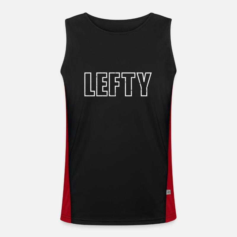 Lefty write left-handed activity - Men's Functional Contrast Tank Top  - black/red