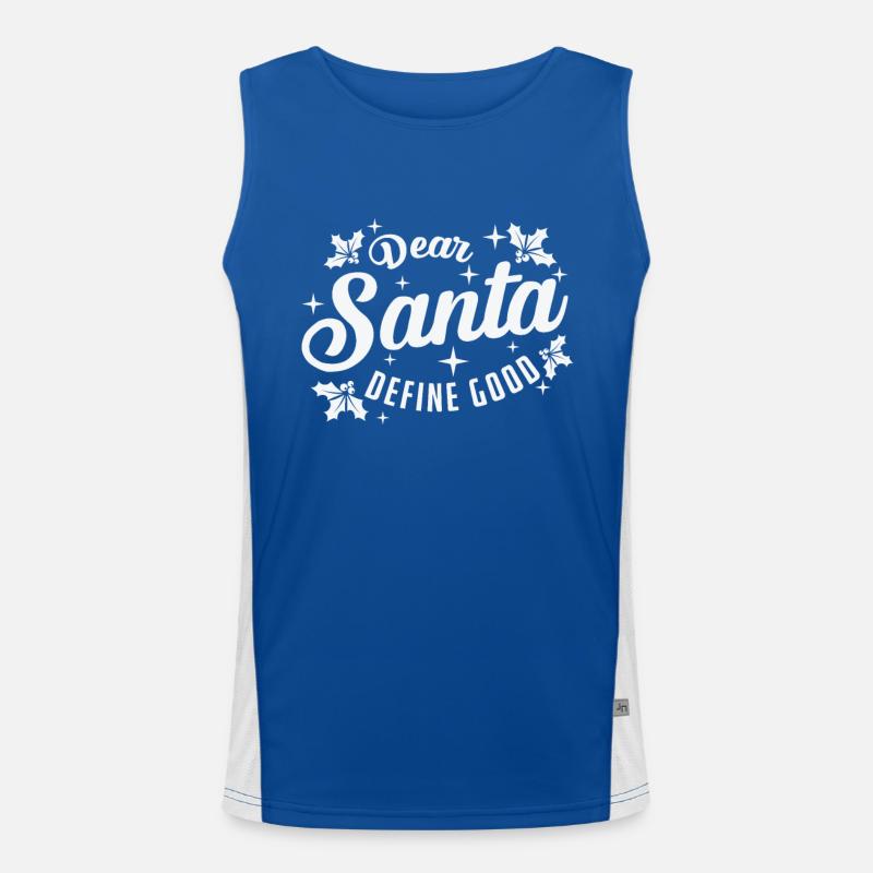Dear Santa Define Good Christmas Xmas Men's Functional Contrast Tank Top 