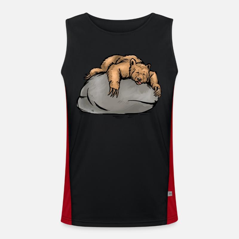 Bären Office Mitarbeiter Kollege Motivation Bär Funktionelles Kontrast-Tank Top für Männer 