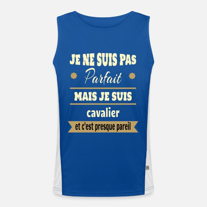 Cadeau pas parfait mais cavalier cheval Débardeur respirant contrasté Homme 