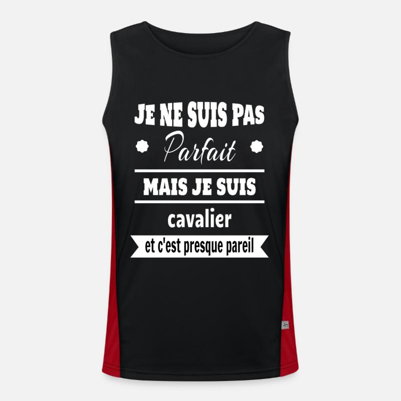 Cadeau pas parfait mais cavalier cheval Débardeur respirant contrasté Homme 