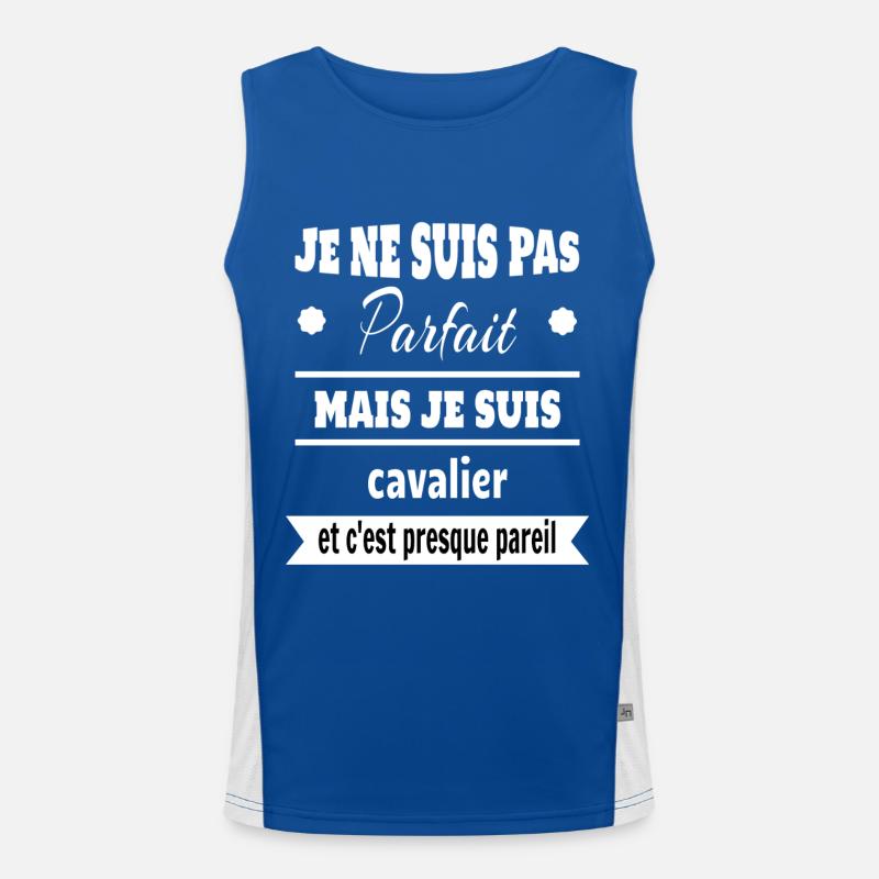 Cadeau pas parfait mais cavalier cheval Débardeur respirant contrasté Homme 